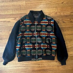 Pendleton Bomber Jacket Aztec Wool Size XL - Chief Joseph Pattern